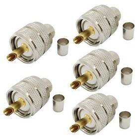 Uhf-c-j400-5 Rf-sodo Pack Of 5 Uhf Pl-259 Pl259 Male-plug Crimp Connector Adapter For Uhf-c-j400-5 Rf-sodo Pack Of 5 Uhf Pl-259 Pl259 Male-plug Crimp Connector Adapter For