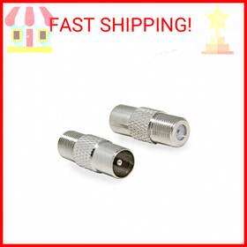 Rfadapter 724268880128 European Tv Adapter 2 Pack Pal Male To F Female Rf Coax Connector Convertor For