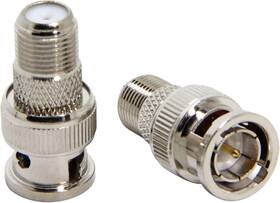 Rfa0022 Rfadapter F To Bnc Connector 2-pack Male Female Coax Adapter 2 Pack Silver