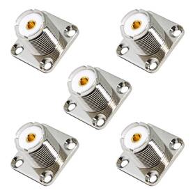Rfa0112 Rfadapter Uhf Panel Mount 5 Pack Female So239 Chassis 4-hole Jack Flange Solder Rfa0112 Rfadapter Uhf Panel Mount 5 Pack Female So239 Chassis 4-hole Jack Flange Solder