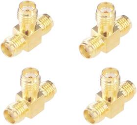 Rfaha 445040536561 4pcs Antenna Adapter Sma Female To Dual Connector T Type 3 Way Splitt