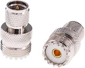 Rfaha 445040922975 2pcs Rf Coaxial Adapter Mini-uhf Male Pl259 To Uhf So239 Connector F34-2