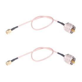 Rg316 Rfaha 674012585505 2pcs Rf Coaxial Coax Assembly Sma Male To Uhf Pl259 30cm 12in Cabl