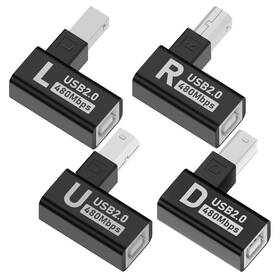 Rgzhihuifz 768771943192 Type-b Male Usb 2.0 To Female Extension Adapter Left Right Up Down Angled Eac