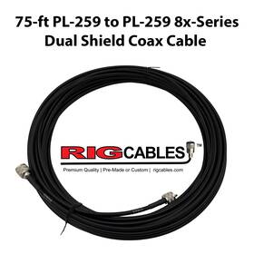 V-rci-8x-st-gplgpl-75 Rig Cables Llc 75-ft Pl-259 To Rg-8x-series Low Loss Coax Patch Cable