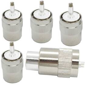 Pl259 Riotaxy 656516760589 Uhf Maleplug Solder Connector Adapter Silver/teflon For Rg Pl259 Riotaxy 656516760589 Uhf Maleplug Solder Connector Adapter Silver/teflon For Rg