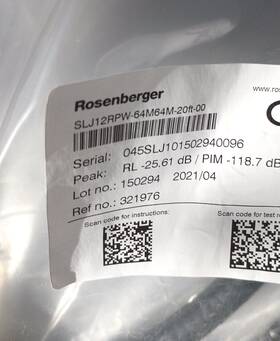 Slj12rpw-64m64m-20ft-00 Rosenberger 8 Lot Coax Cable- Radio Frequency Slj12rpw-64m64m-20ft-00 Rosenberger 8 Lot Coax Cable- Radio Frequency