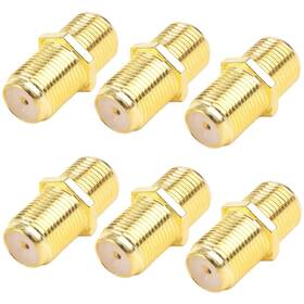 Ruichuan100 Zxw2026010302 Rg6 F-type Female To Coaxial Adapter 6-pack Gold Plated Cable Extender