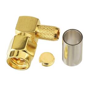 Saide 610521594546 10pcs 90 Degree Sma Male Plug Right Angle Crimp Connector For Rg58 Rg14