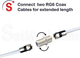 4348297007 Satmaximum Cctv4less F81 F-type Female To Coupler 4ghz Rg6 Coaxial Cable Extension