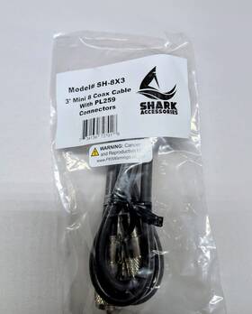 Shark Sh-8x3 - 3 Foot Mini 8 Plug To Coax Jumper Assembly Ft Rg8x