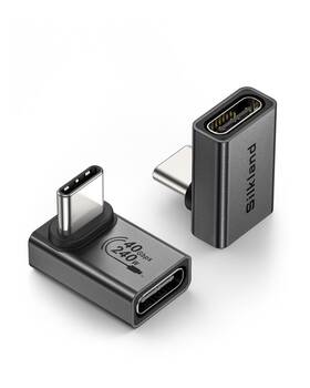 Gh-202 Silkland Usb C 90 Degree Right Angle Adapter 2 Pack 240w 40gbps Male To Femal