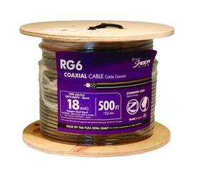 56918245 Southwire 500 Ft. 18 Rg6 Dual Shield Cu Catv Cm/cl2 Coaxial Cable In Black 56918245 Southwire 500 Ft. 18 Rg6 Dual Shield Cu Catv Cm/cl2 Coaxial Cable In Black