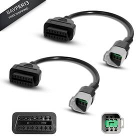 Streytotek Obd2adaptor-2 2 Pcs Obd2 Adapter Cable 6pin To 16pin For Brp Compatible Small