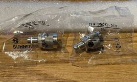 N-bnc-50-1 Suhner 33 N-bnc-50-1/133 Two 50 N Plug Male/ Bnc Jack Female Adapter Plug/jack N-bnc-50-1 Suhner 33 N-bnc-50-1/133 Two 50 N Plug Male/ Bnc Jack Female Adapter Plug/jack