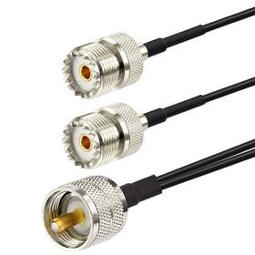 Pl-259 Superbat 790404671097 Splitter Cable Pl259 To Dual So239 Low Loss 12 Inch Rg