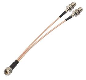 Supmory F1/2-001 F Type Coax Cable Splitter Male To Dual Female 75ohm For Connect