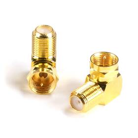 Cmp-conn-right-gld-4p The Cimple Co Gold Coaxial Cable Right Angle Connector - 4 Pack For Tight Corners And Fla