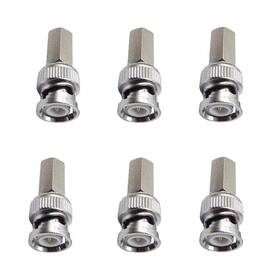 Rg59 Thsinde 445032868861 6pcs Bnc Male Connector Twist-on Coaxial Adapter For Cctv Systems