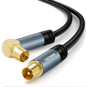 Tv-403-2.0m Thzzhnno 6.6ft Rg6 Coaxial Cable 90 Degree Angled Female To Straight Male Black Com
