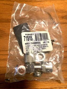 Tc-400-nmc-ra-a Times Microwave Tc-400-nmc-ra Type N Male Plug Right Angle Connector