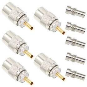 Pl259 Tocyoric 769638504273 Coax Connectors 5 Pack Pl 259 Uhf Male Solder Connector Plug With Reduc