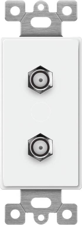 Top Greener Inc 6506-w Enerlites Duplex F-type Coaxial Connector Wall Jack Female To Molded-in