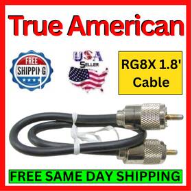 True American Rg8x-1.8 Tac Amphenol Pl-259 Black 96% Shield Cable Wire Top Grade