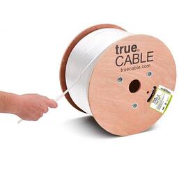 True Cable 6qscmrbcwht 1krl Truecable Rg6 Quad Shield Coax 1000ft White Riser Rated Cmr/catvr/cl2 Bare
