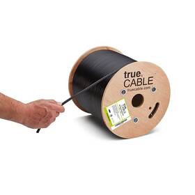 True Cable 6qscmxbcblk 500rl Truecable Rg6 Outdoor Quad Shield Coaxial 500ft Black Direct Burial