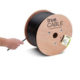 True Cable 808857511812 Truecable Rg6 Quad Shield Coax 1000ft Black Riser Rated Cmr/catvr/cl2 B