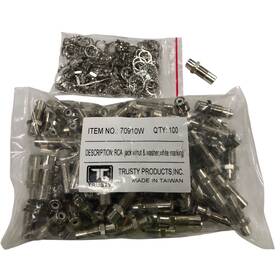 70910w Trusty Products Rca Female Jack To Plug Coax Coaxial Rv Product Lot Of 100 Ct