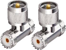 1s22 Tuolnk Uhf Triple Tee Connector Male To Dual Female 3 Way Splitter Coax Adapter 1s22 Tuolnk Uhf Triple Tee Connector Male To Dual Female 3 Way Splitter Coax Adapter