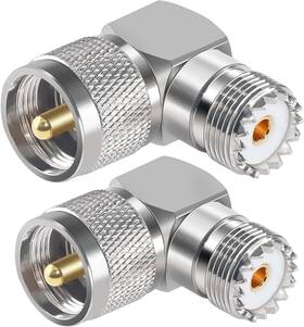 So239 Tuolnk 445038780730 2pcs Uhf Pl259 Right Angle 90 Degree Coax Adapter Male To Female