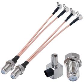 Rg316 Tuolnk 711181256871 2pcs Type F To Ts9 Coax Cable Right Angle Dual Male