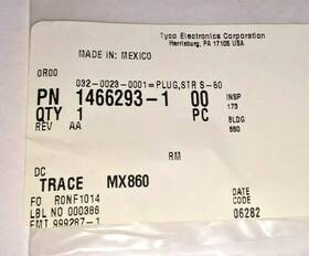 Tyco Electronics 45346 1466293-1 032-0023-0001 Conn Smb Pl 50ohm Gold Coaxial Cable Crimp