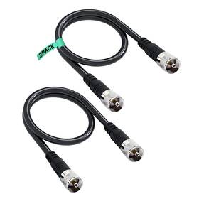 Pl259 Ud Unique Dice 0.98ft 30cm-2pack Coax Cable Rg8x Uhf Male To Coaxial 50 Ohm Low Loss F