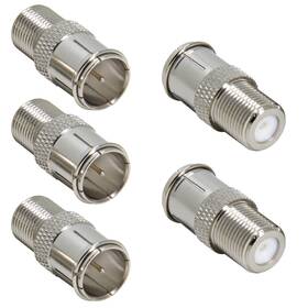 Ullnosoo Rfa0040 Quick Connect Cable Tv Connectors 5 Pack F Type Push On Coax Adapter F