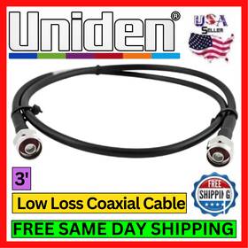 Uni-119 Uniden Low Loss 3ft Coax Cable N-male Connectors 50 Ohm Cb Radio