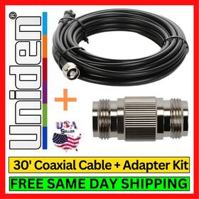 Uni-142 Uniden 30ft U400 Low Loss Coax Cable N Male To Adapter Kit Rf Cb