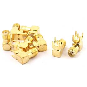 Uxcell 602451180319 8pcs Sma Female Jack Right Angle Solder Pcb Mount Rf Connector Adapter Gold Tone Uxcell 602451180319 8pcs Sma Female Jack Right Angle Solder Pcb Mount Rf Connector Adapter Gold Tone