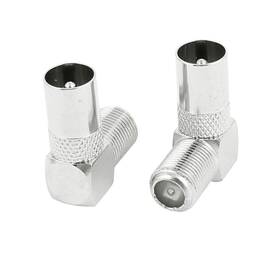 Uxcell 602451637905 2 Pcs F-type Female To Pal Male Tv Coax Right Angle Connector Adapter Connectors