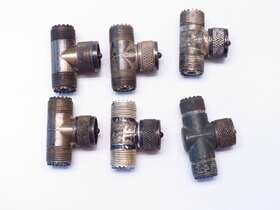M-358 Uxcell 700836928478 Uhf Male To Double Dual Female T Type Coaxial Connector Adapter Lot