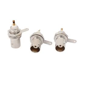 Uxcell 783243070015 3 X Bnc Chassis Panel Mount Socket Female Jack Solder Type Connectors Adapter