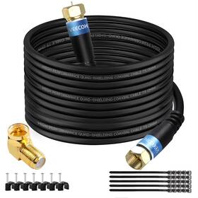 Ve-tz001-30 Veecoh Coaxial Cable 30ft Quad Shielded Digital Rg6 Antenna Coax Cord With An