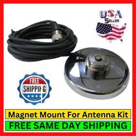 Viakon Rg375 Rg58 Coaxial Cable 11ft Magnet Mount For Cb Antenna 3.75 Inch Dia