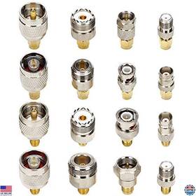 Visit The Tls.eagle Store B083m1k7jy 16 Pack Sma Connector Kit Male To Female Adapters Standard Bnc/uhf/n/f Types