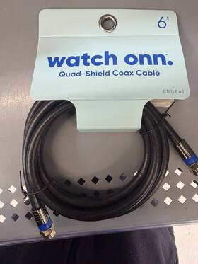 Watch Onn. 100141048 Onn. Quad Shield Gold Plated Coaxial Cable 6 Ft Black F Male To