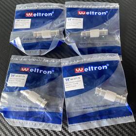 44-327-75 Weltron 4 Bnc Double Female Adapters Connector Chassis Mount Nickel Plated 75