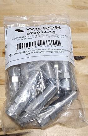 970014-10 Wilson / Commscope 10 N Male Connector For 1/2 Inch Plenum Cable